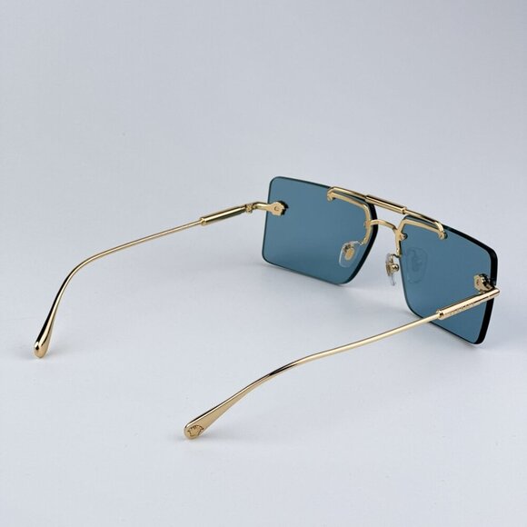 Versace VE2245 100280 Rectangle Sunglasses – Gold/Blue Versace VE2245 L (60 - 13) with Grey lenses and Gold frame  main image 4